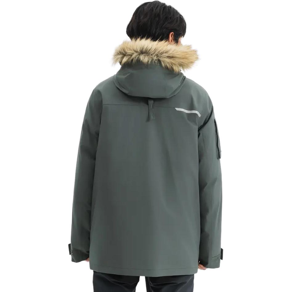 Decathlon SH900 Goose Down Comfortable Warm Lightweight Hooded Parka Coats Men's Dark Gray Green