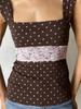 Y2K Sweet Retro Polka Dot Lace A-line Hem Camisole for Girls