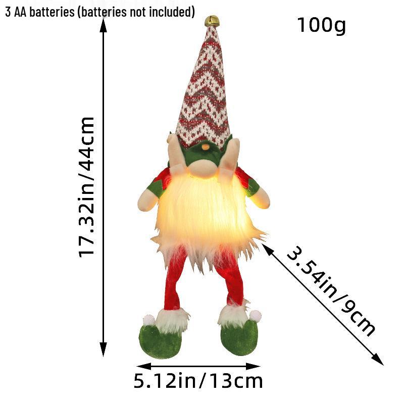 New Christmas Elf with Lights - Glowing Faceless Rudolph Doll Decoration
