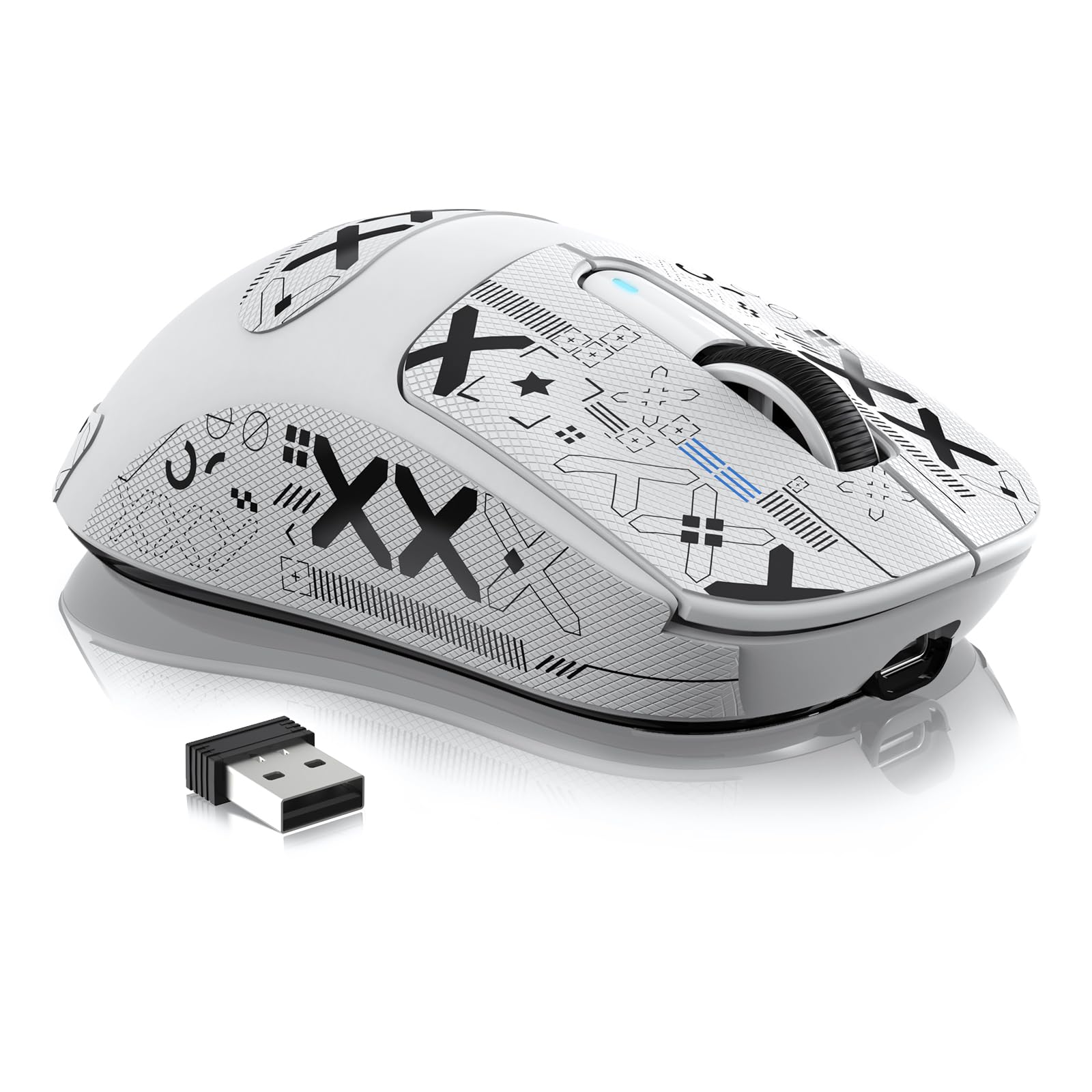 

SHARK X3Max Gaming Lightweight PAW3950 42000DPI Cloud Driver New Micro Quick Click 100 Million Use Ergonomic Compatible with FPS Gaming A.JAZZxATTACK білий