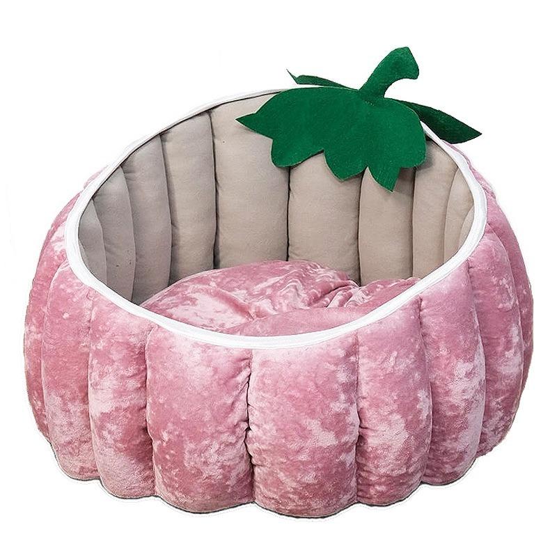 2026 Fall and Winter New Pet Cat Bed Halloween Pumpkin Bed Thickened Comfortable and Warm Sofa Dog Bed Pet Supplies