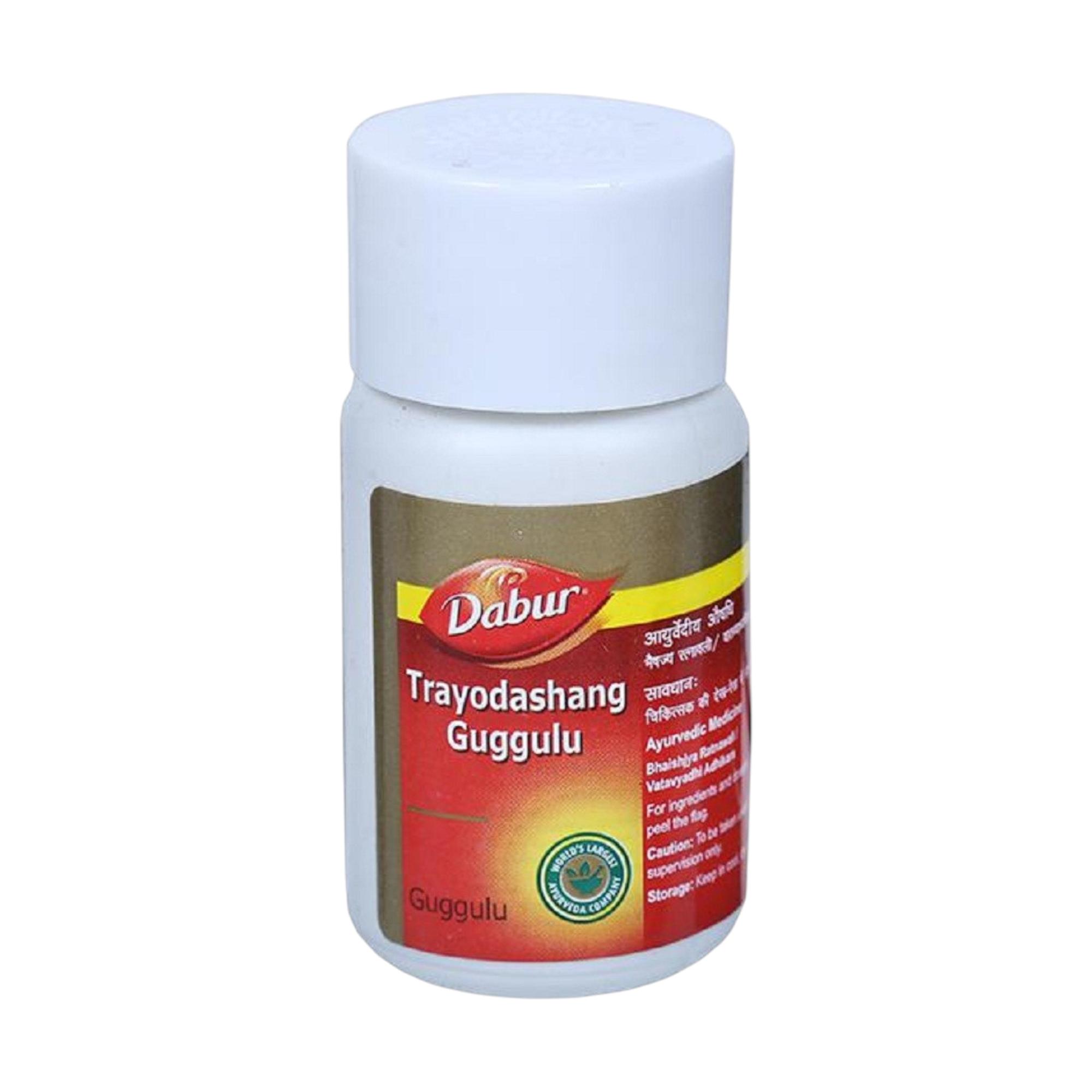 

Dabur Trayodashang Guggulu Tablets 40 Count | Herbal Joint Pain & Sciatica Support | Ayurvedic Relief for Mobility & Flexibility