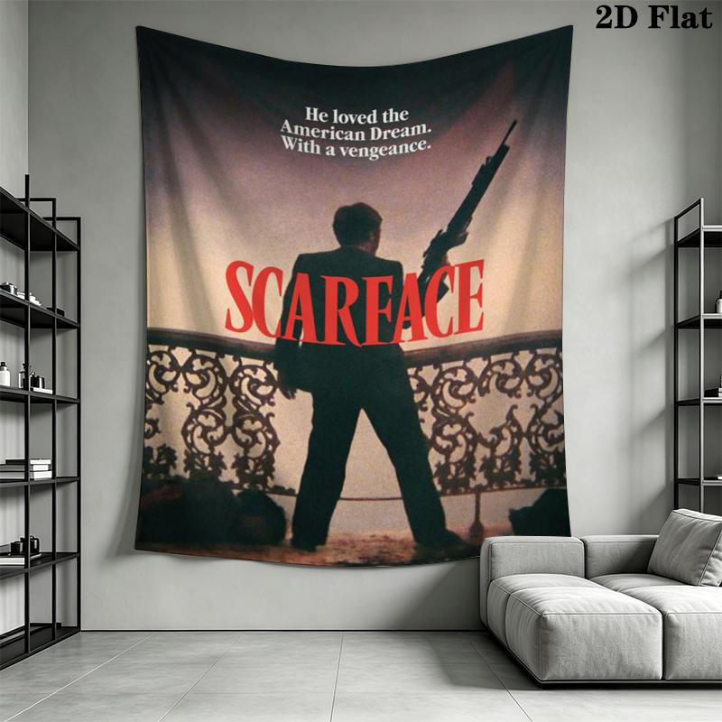 Scarface Wall Tapestry Aesthetic Wall Hanging Printed Fabric Blanket Decorative Tapestries for Bedroom Living Room Home Decor