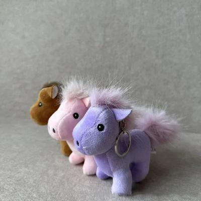 Kawaii Horse Plush Keychain Cute Soft Animal Pendant Keyring Car Key Buckle Accessories Girl Women Bag Hanging