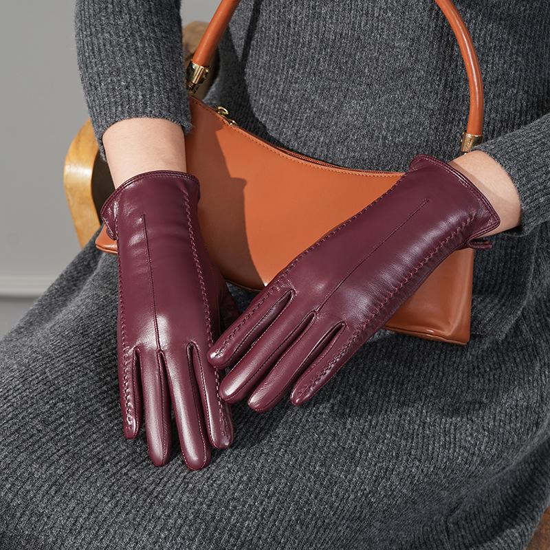 

Женские перчатки из овчины с сенсорным экраном - Зимние, на бархатной подкладке, Теплые, Ветрозащитные, Морозостойкие L