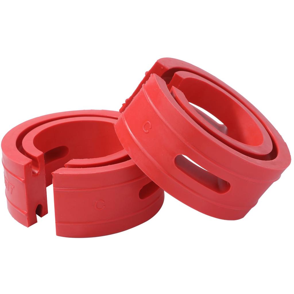 Rubonarie Rubber Spacers (Set of 2) for Adjusting Vehicle Height (Red, C, 27mm)