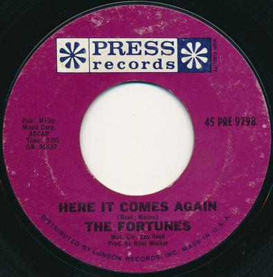 7inch Record FORTUNES - Here It Comes Again / Things I Shou 45PRE9798 Press Records 1965 US Rock Used