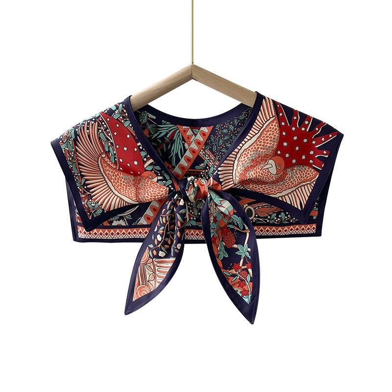 Shawl Summer Exterior Decoration Women'S Silk Scarf Spring And Autumn Thin Fashion Fake Collar Shirt Versatile Sunscreen Shawl