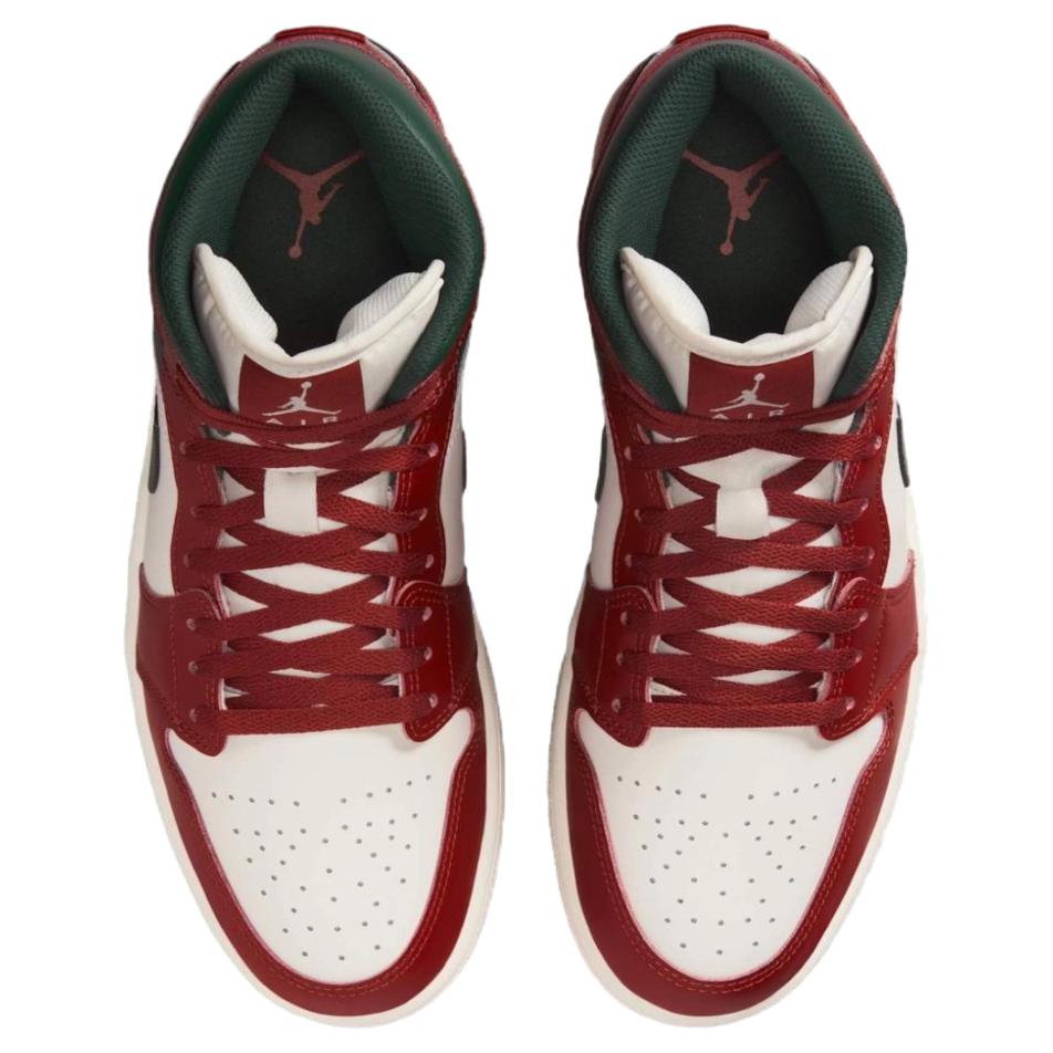 Air Jordan 1 Mid Redstone Midnight Green Unisex Sneakers Sail Pure-Platinum DQ8426-105