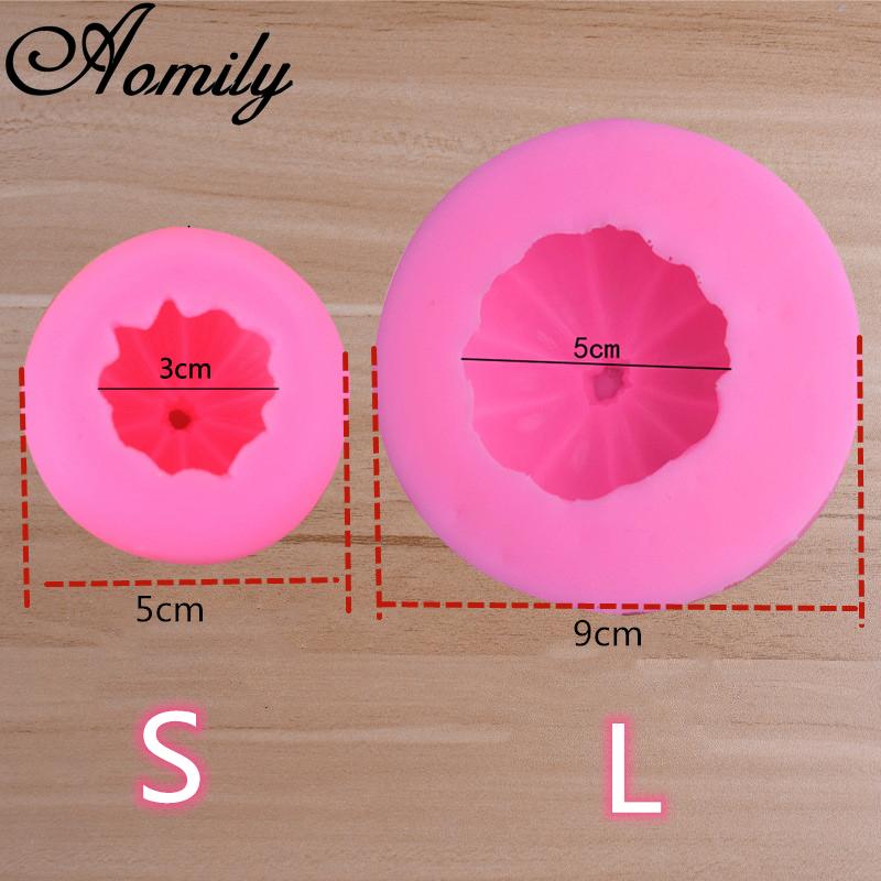 Aomily DIY Pumpkin S/L 2 Sizes Handmade Fondant Cake Mold Cartoon Decorating Sugar Craft Chocolate Moulds Tools Silicone Molds