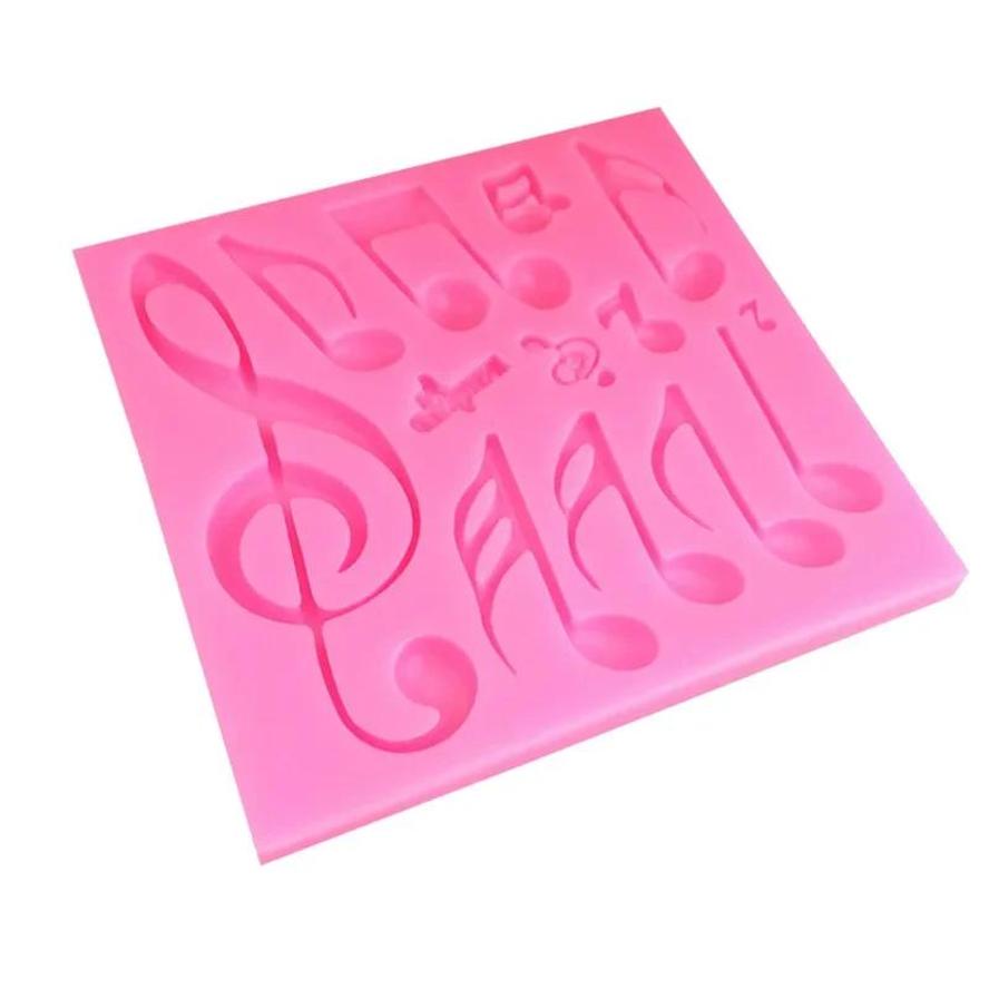 1 Pcs New Music Symbol Shape Silicone Molds Musical Fondant Cake Decorating Tools Polymer Clay Moulds Wholesale