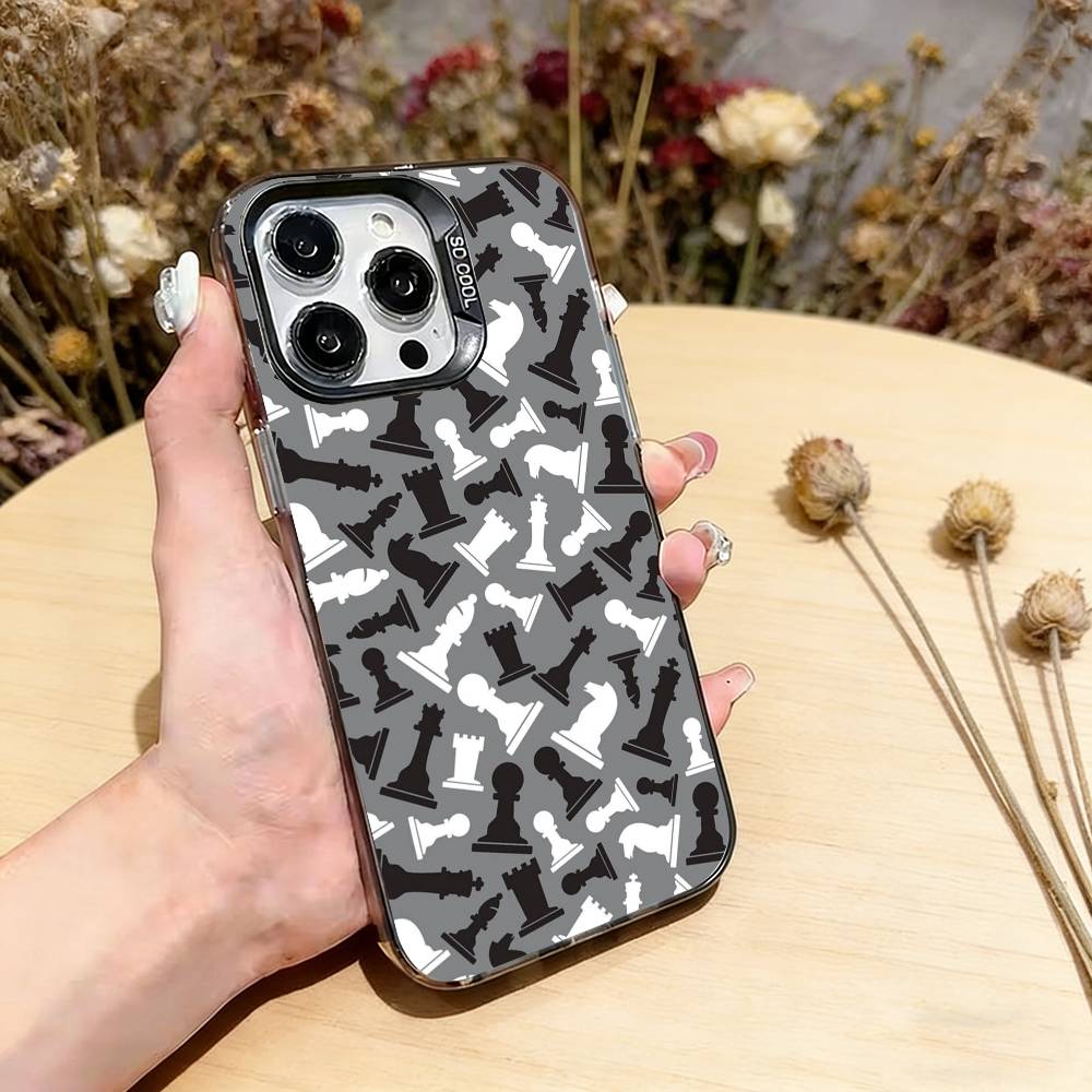 

Конкурентная Шахматная Игра Чехол для Телефона Для iPhone 17,16,15,14,13,12,11 Plus,Pro Max,XS,Цветной Посеребренный Внутренний Чехол iPhone14Plus