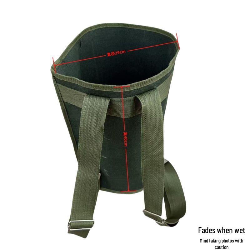 Round Barrel Canvas Backpack for Farm Work and Herb Picking