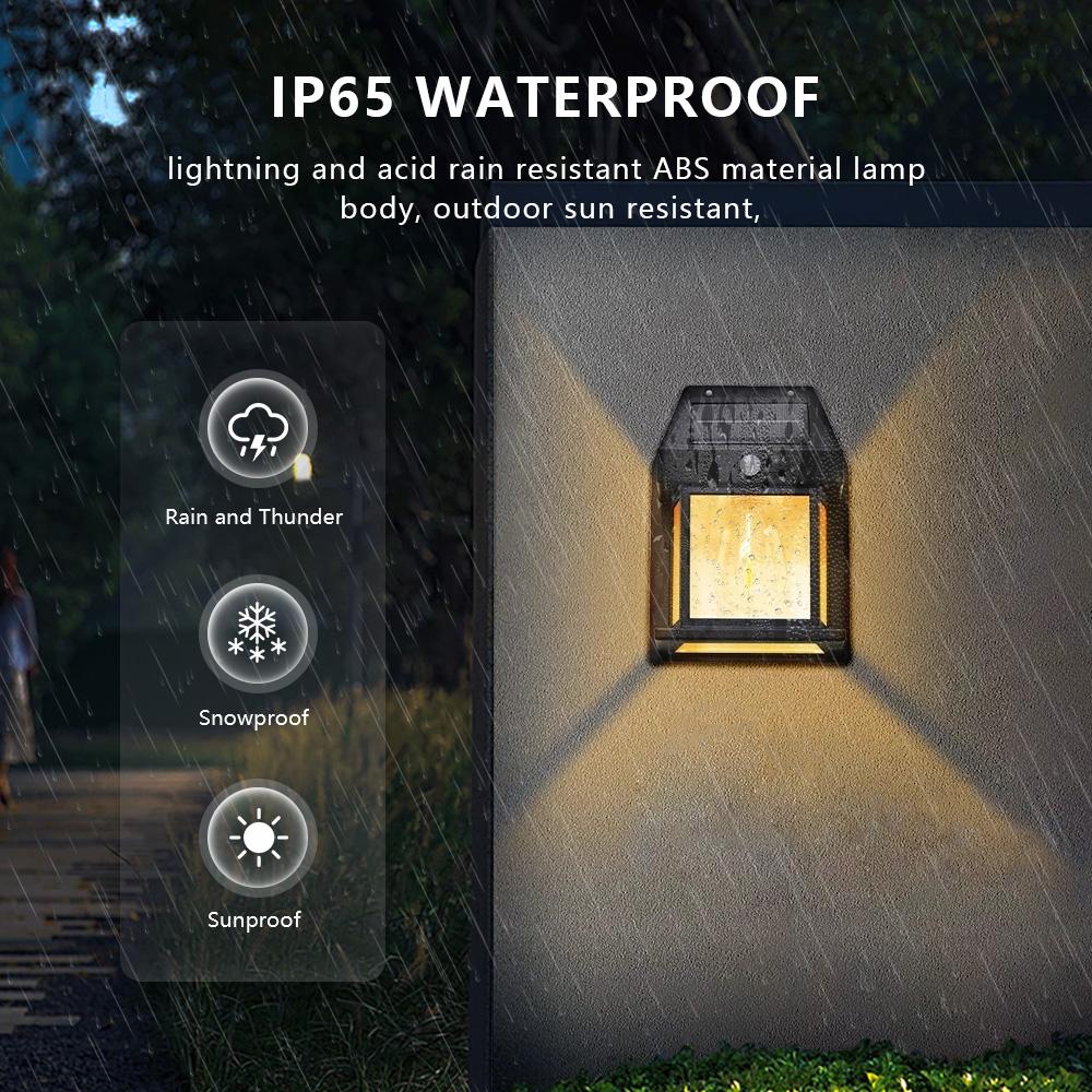 2000LM Solar Outdoor Lights Smart Sensor Wall Lamp Balcony Garden Decoration Outdoor Mood Light Solar Night Decorative Lamp