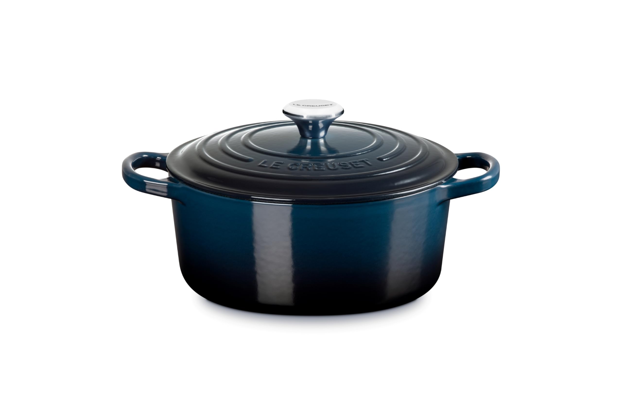 

Le Creuset Signature Cocotte Ronde 22 cm Cast Iron Enamel Pot, Nuit Navy, Gas and Induction Oven Compatible [Official Japanese Product]