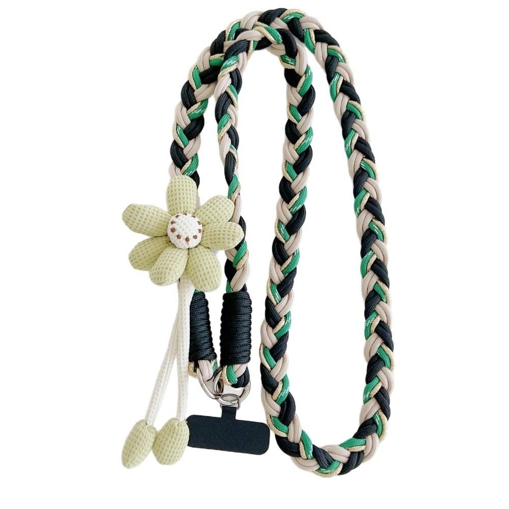 Detachable Flowers Phone Lanyard Cross-body Phone Woven Chain Crossbody Phone Charm  Activity