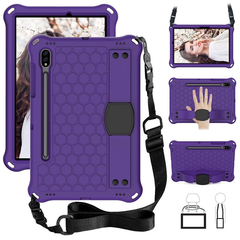 Samsung S9/S8 Tablet EVA Protective Case for Kids - Honeycomb Design with Hand Strap and Full Coverage Anti-Drop Protection.