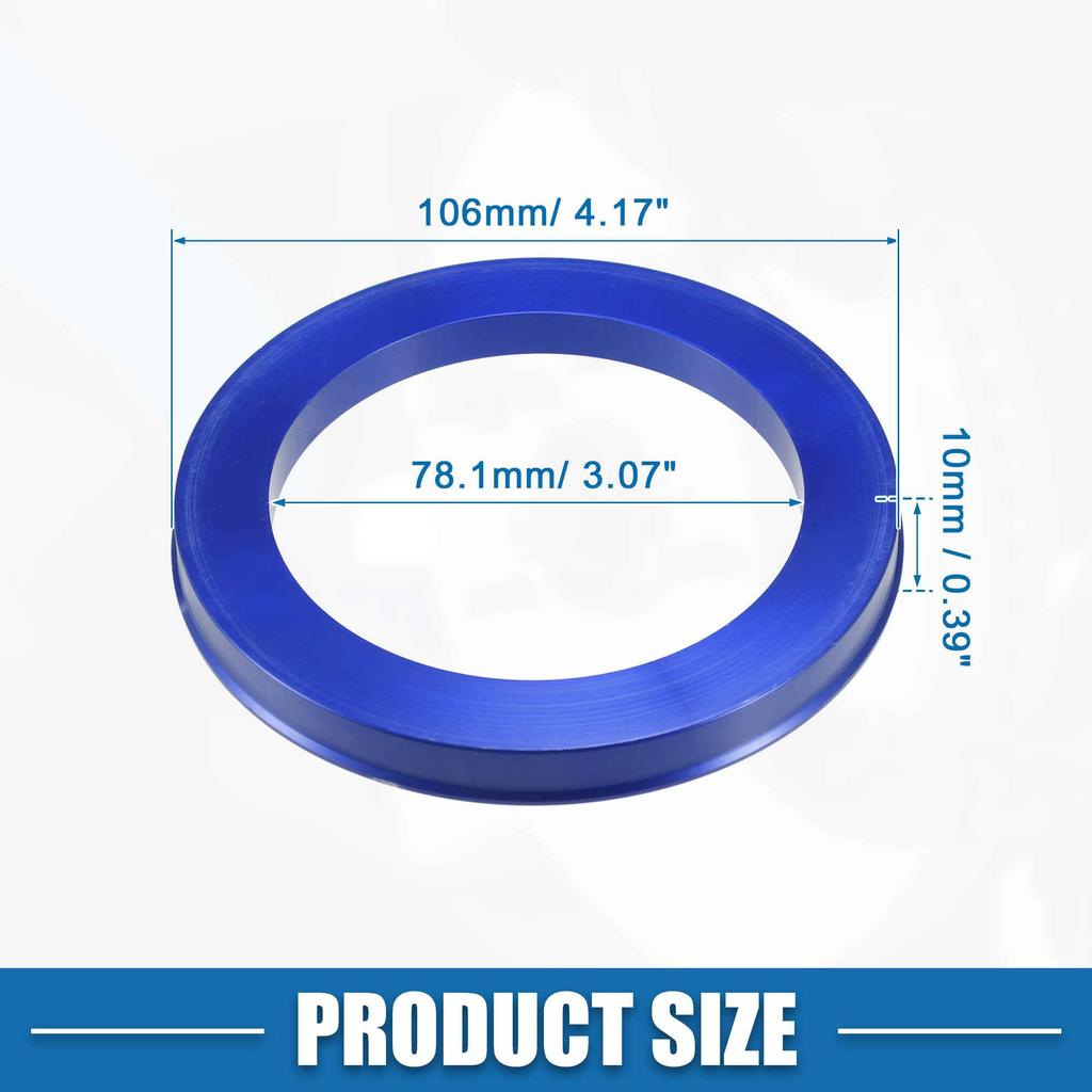 ABSOPRO Car Hub Centric Rings, OD 106mm to ID 78.1mm, Hub Centric Rings, Wheel Bore Center Spacers, Aluminum Alloy, Blue, Set of 4