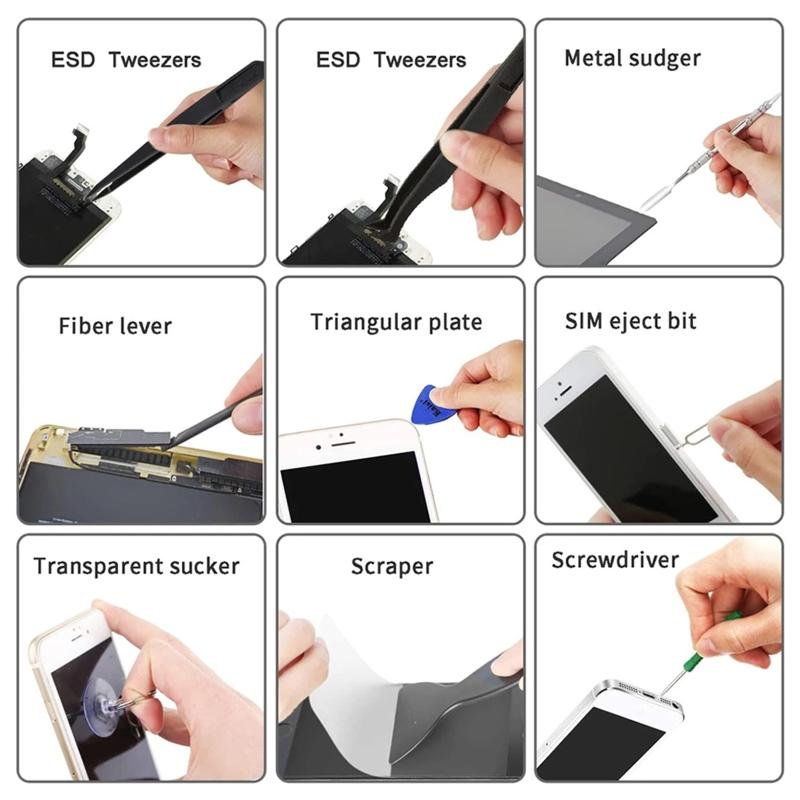 Precision Tweezers Set Premium Anti-Static Carbon Fiber ESD Tweezers Kit for Electronics Sodlering Jewelry Craft Lab