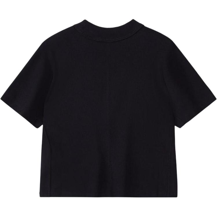 FILA Fusion Workwear Solid Color Casual Simple Short Sleeve T-Shirt Women tops Black T11W433105F-BK