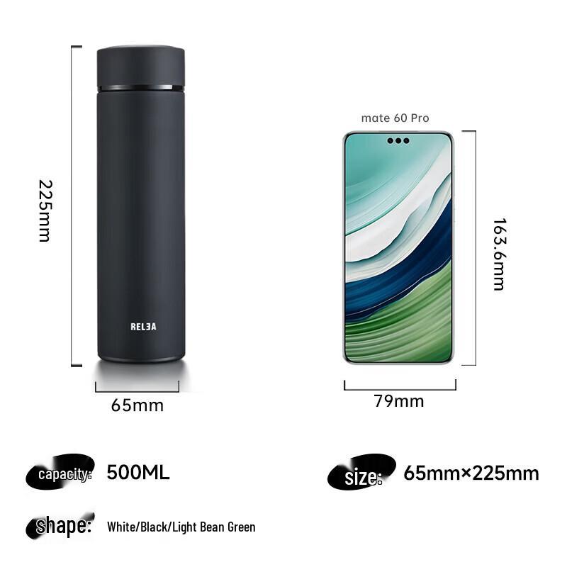 

WUSENWU Smart Temperature Display 316 Stainless Steel Insulated Bottle 500ml