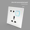 White 1 2 3 4 Gang Button Light Switch Panel Blue LED Indicator,UK Standard Wall Socket Universal Dual 3Pin USB C Power Outlet