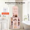 64" Corner Storage Cabinet with Charging Station Adjustable Shelves White