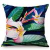 Colorful Charming Flowers Oil Painting Art Lotus Plumeria Peony Flower For Home Decor Sofa Cushion Cover Linen Throw Pillow Case