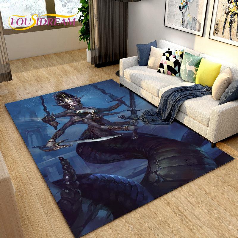 3D Medusa Snake Gorgon Area Rug Large,Carpet Rug for Living Room Bedroom Sofa Doormat Decoration,kids Play Non-slip Floor Mat