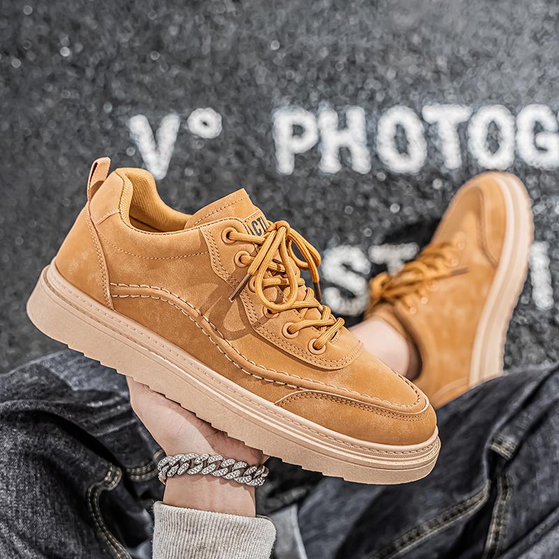 Men's Shoes Retro Skateboarding Increased Height Low Top Sports Walking Shoes for Men Trendy Autumn Trendy Thick-soled Casual