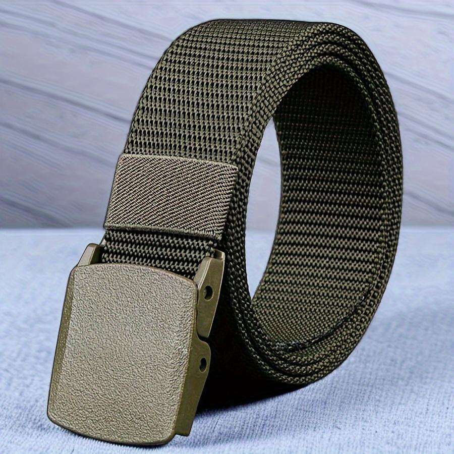 1PC 150cm Long Belt with Fabric, Men's Plus Size Student and Youth Belt Woven with Nylon Canvas, Iron Free and Non-magnetic Belt