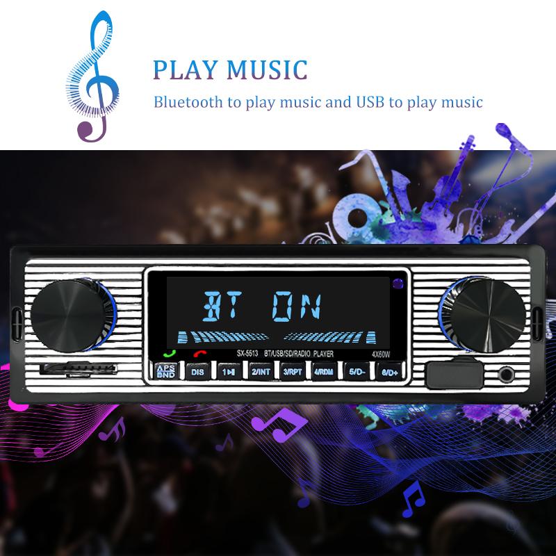 Car 1 DIN Radio 1 DIN Stereo Digital Car Bluetooth FM Audio Music USB / SD with In Dash AUX Input 12V MP3 Multimedia Multifunctional Car Music Player