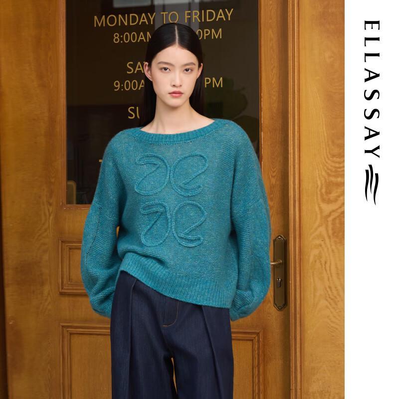 

ELLASSAY Женский пуловер из мериносовой шерсти с круглым вырезом M