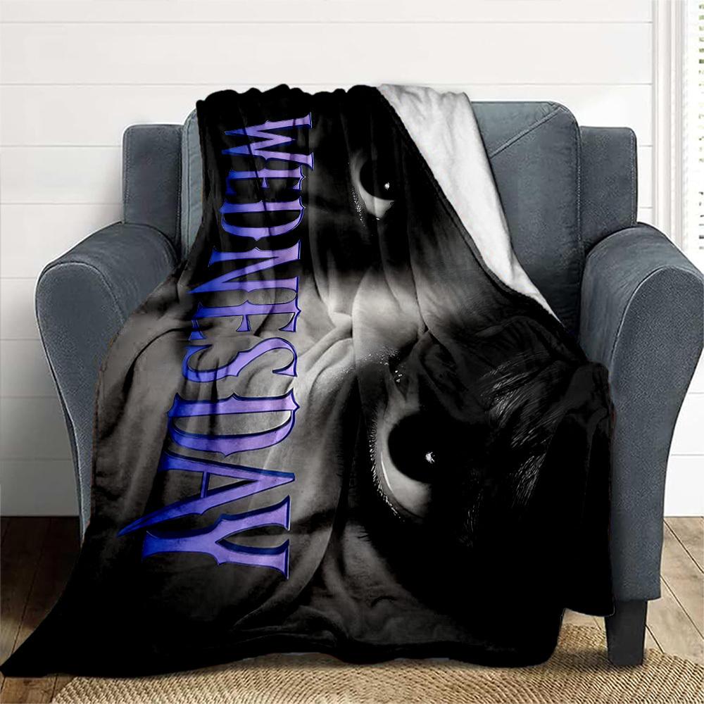 1pc Wednesday Addams Outdoor Blanket Lightweight Flannel, Soft & Warm, All-Season Use for Sofa, Outdoor, Camping, Living Room019