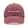 1pc "Let's Get Piste" Baseball Caps for Women,Vintage Washed Unisex Dad Hat Low Profile Adjustable Faded Sports Sun Hiking,wear