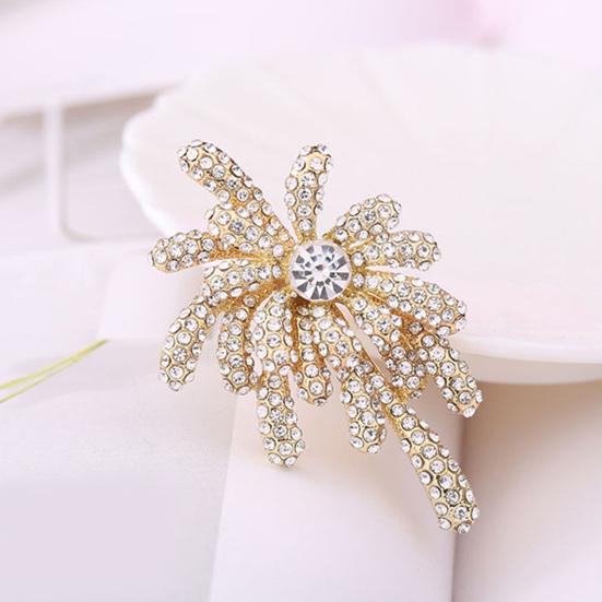 Women Brooch High-Gloss Rhinestone Inlay Sparkling Irregular Shape Lapel Pin Non-Slip Buckle Scarf Badge Clothing Sweaters Collars Bags Accessories