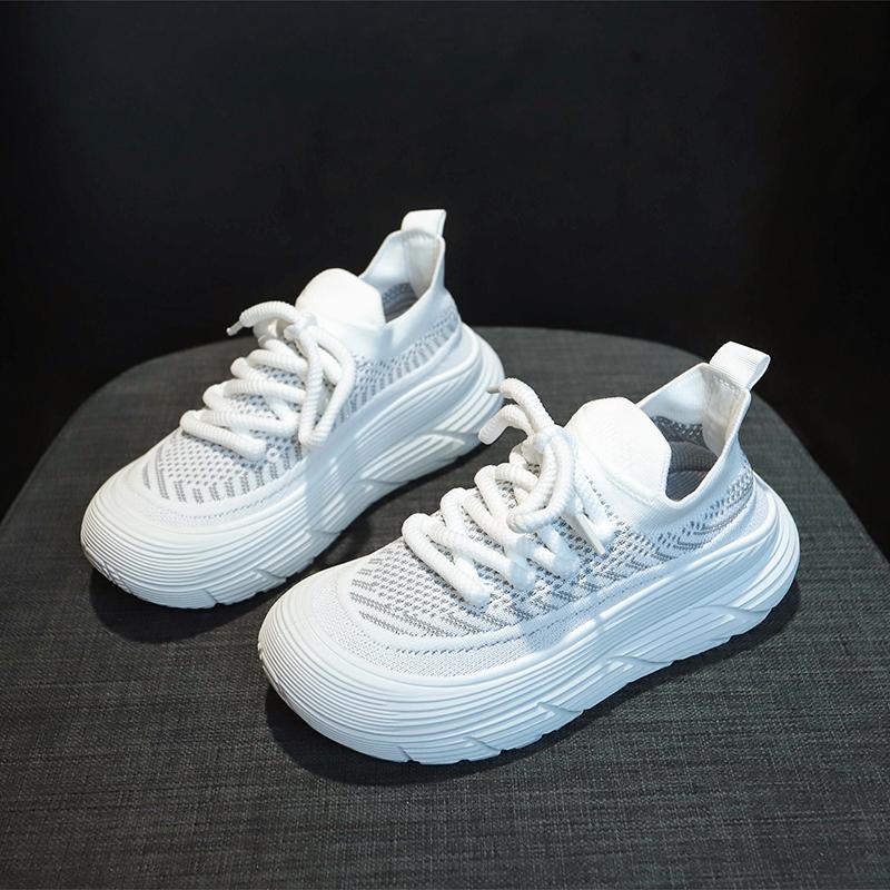 Breathable Women Soft-soled Casual Shoes Lightweight Female Mesh Shoes Fashion Tennis Outdoor Soft Lace Up Women's Sneakers D87