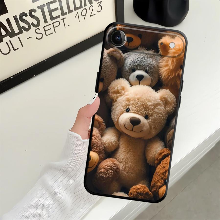 Funda Phone Cover Case for Apple iPhone 17 Pro Max Air 16 XR XS MAX 12 14 11 15 Pro 7 8 13 Simple Bear