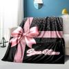 1PC Custom Name Gift Sparkle Flannel blankets Patterns Throw Blanket All-Season Soft Gift for Couch, Bed, Camping gifts