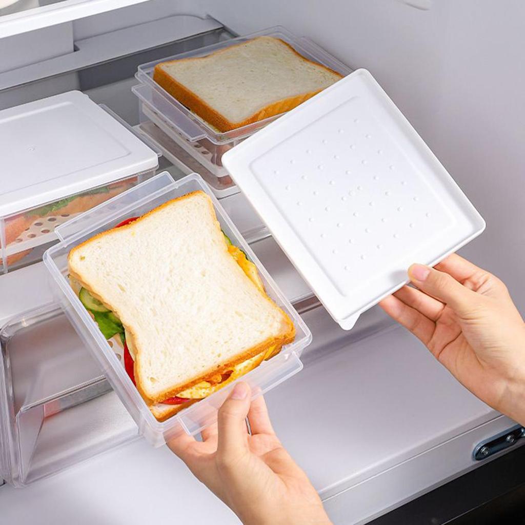 Sandwich Containers Sandwich Storage Holder Toast Storage Container For Salad Fruit Vegetable Freezer Fridge Kitchen Pantry