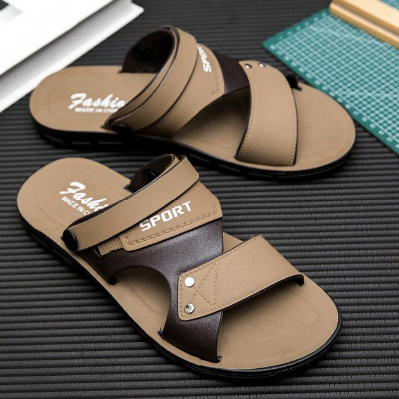 

Fashion Summer Men Sandals Slip on Slippers Classics Soft Sole Lightweight Sandals Outdoor Casual Men Beach Shoes Open Toe Flat Sandals 48