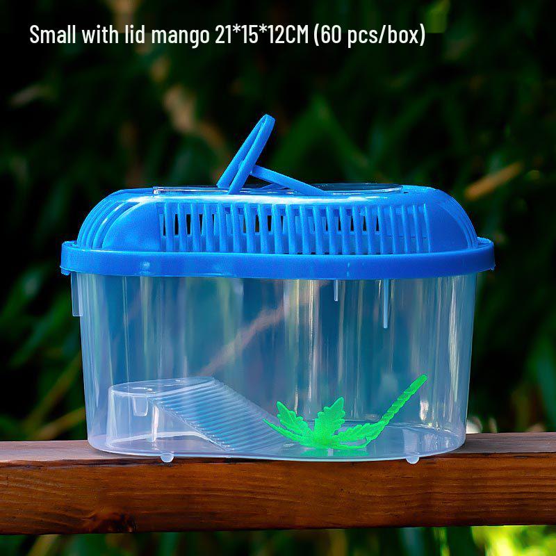 Transparent Handheld Pet Breeding Box - Large, Medium & Small Sizes for Turtles, Goldfish, or Hamsters.