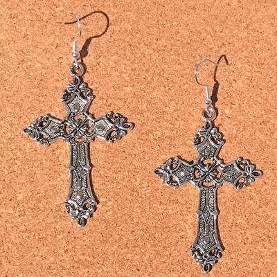 Pendientes cruzados para mujer, estilo gótico barroco, pendiente Vintage, accesorios de joyería para mujer