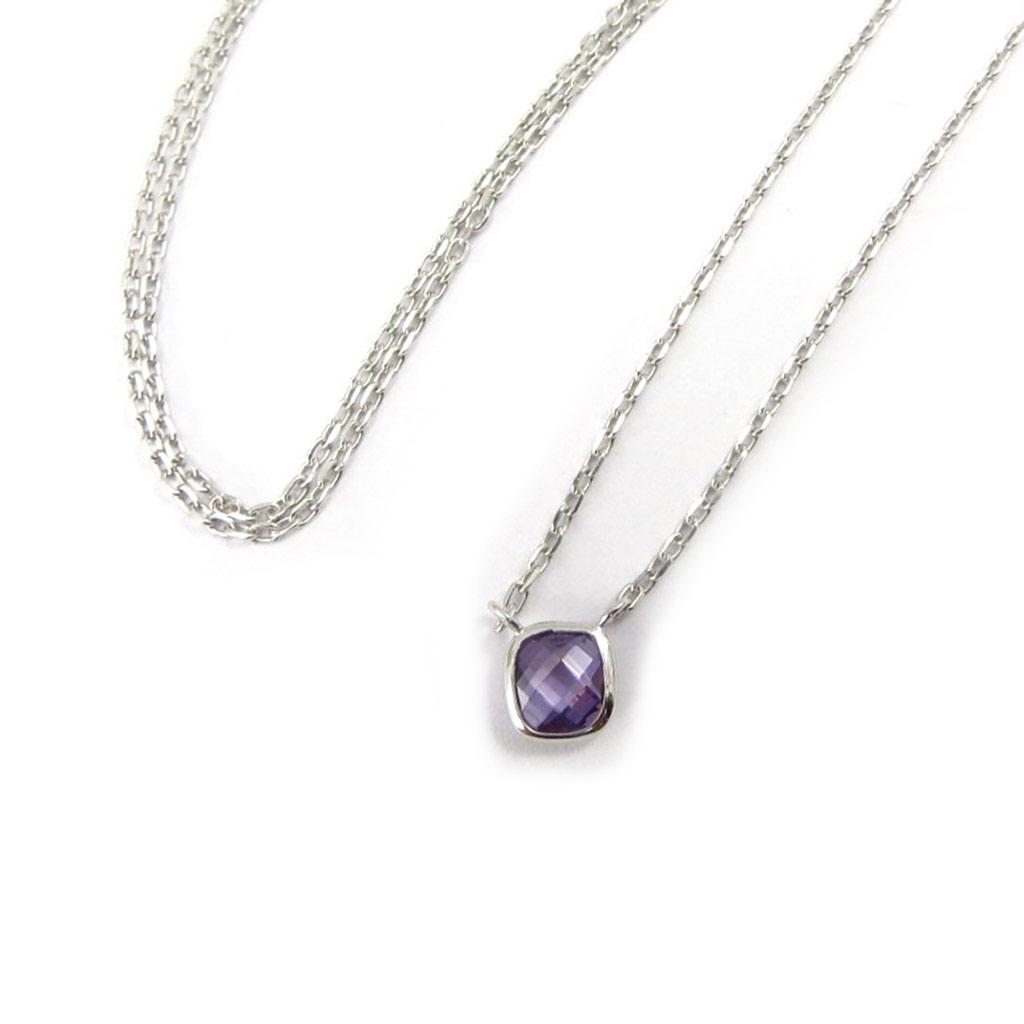 Les Trésors De Lily [K5892] - Silver 'Linda' Amethyst Necklace