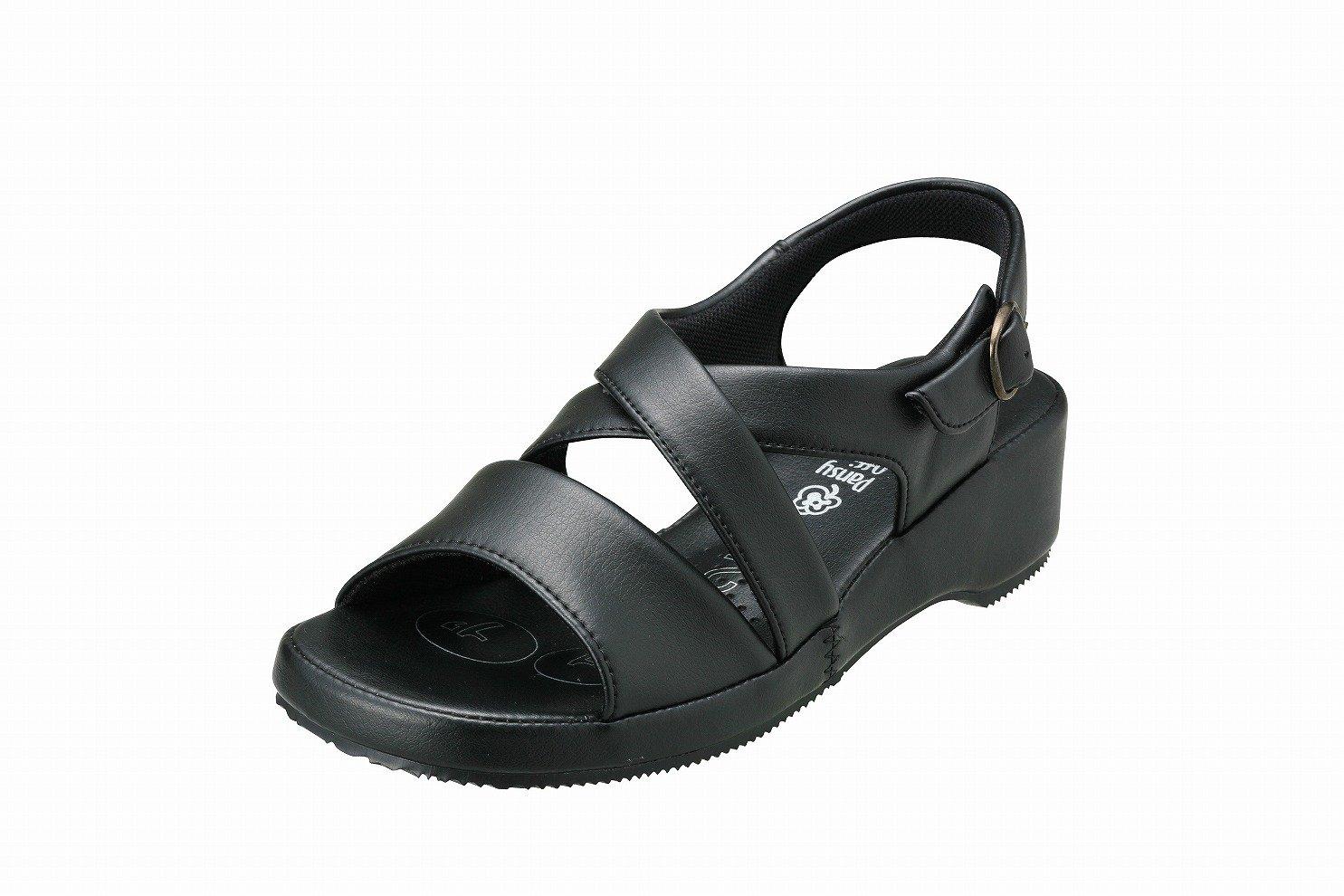 

Босоножки Pansy на танкетке BB5302 Размеры 2E 4,5 см Офис/Медсестра Черный, 24,5 см-25,0 см, чёрный