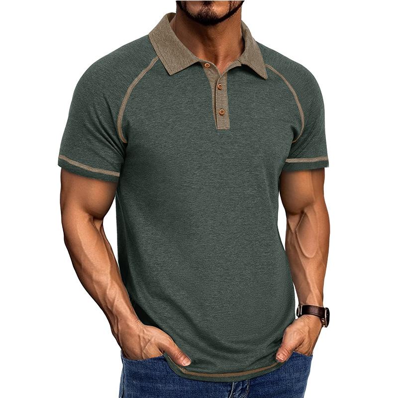 

Men s Shirts Short Sleeve Patchwork Shirt Summer Casual Turn-down Collar Shirts Beach Vacation Style Shirts XXXL зелений