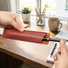 Faux Leather Pen Case for Students Professionals Simple Pencil Pouch Lightweight Protective Sleeve for Fountain Pens Markers Office School Supply