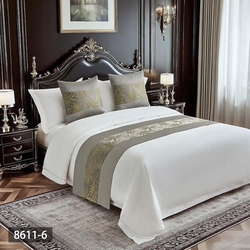 Fashionable and Minimalist Bedspread Hotel and Guesthouse Bedding Patchwork Bed Cover Decorative Strip High-count High-density Light Luxury Bed Skirt