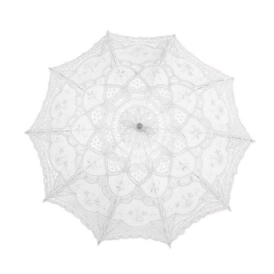 

Деревянная ручка, кружевная вышивка, невеста, принцесса, зонтики для свадьбы, декор в европейском стиле белый