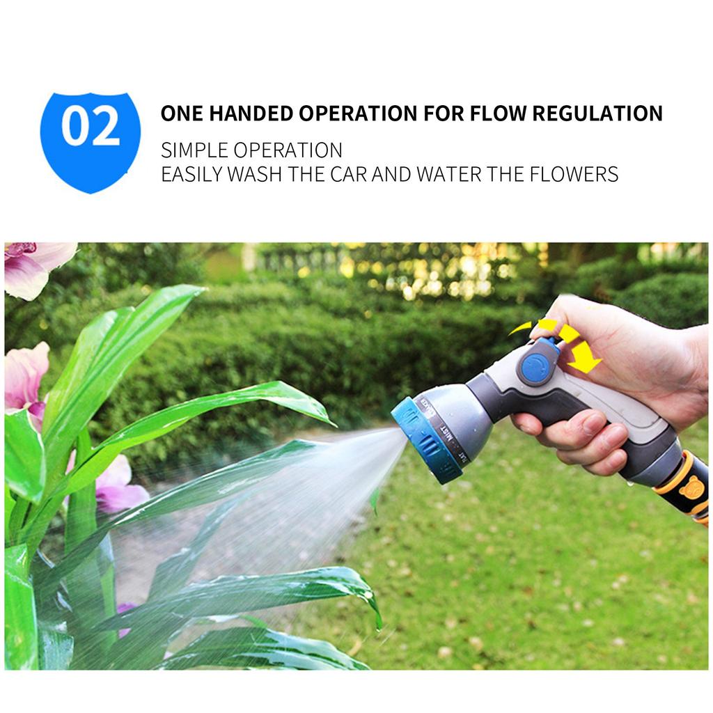 Garden Hose Nozzle 8 Patterns Hose Sprayer With Thumb Control Watering Tool For Garden, Car Wash, Lawning Care & Pet Shower